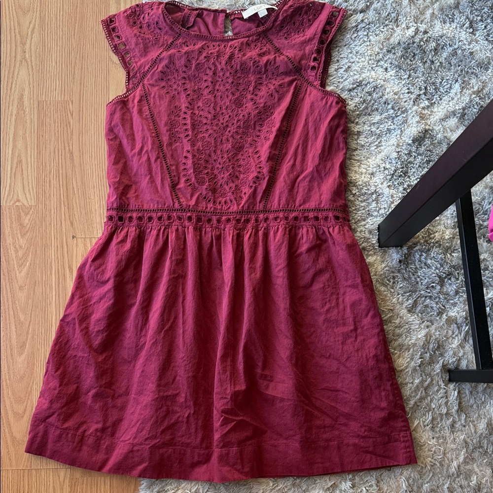 LOFT Deep Red Lace Top dress